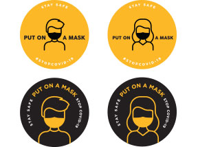 Signaletique Covid etiquette adhesive